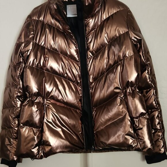 NWT!!! Limited Edition Athleta Shiny Copper Down Puffer Jacket - Picture 5 of 5